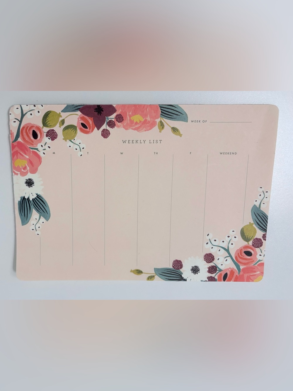 Floral Weekly Planner List - 40 Sheets